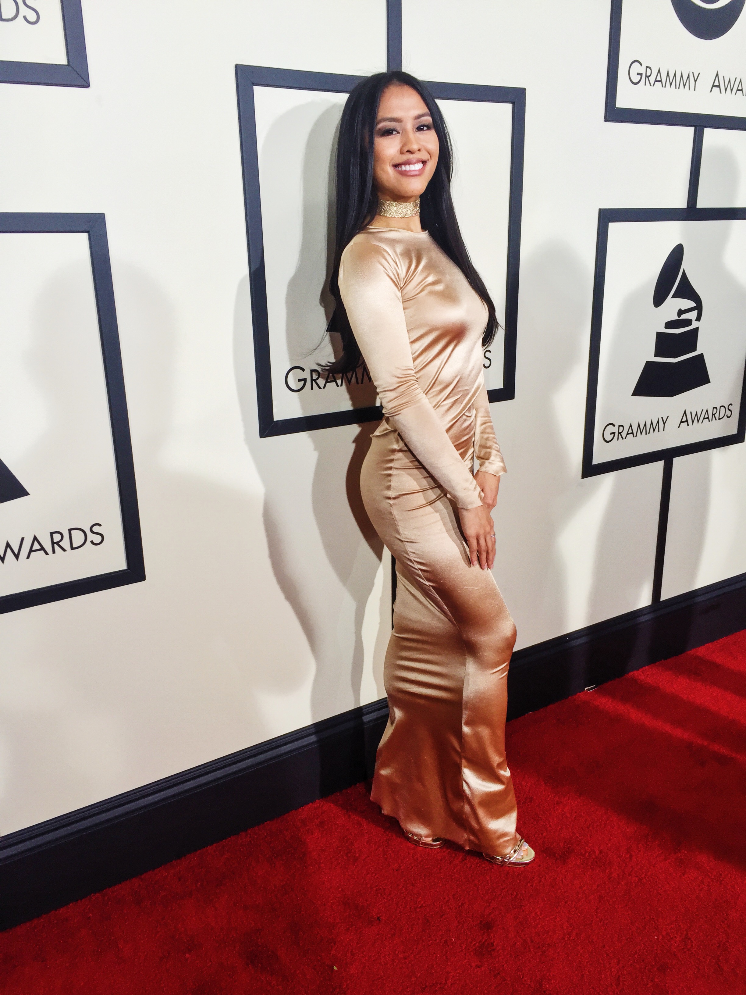 Azia Celestino on the Grammys red carpet
