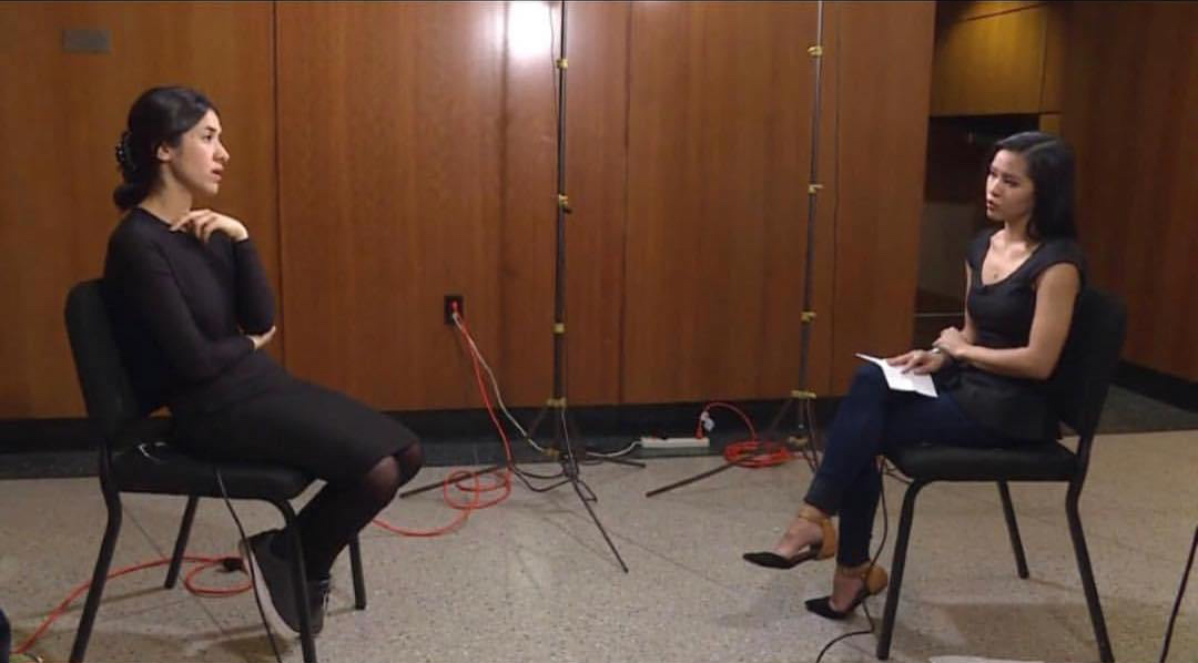 Nadia Murad and Azia Celestino Channel One News